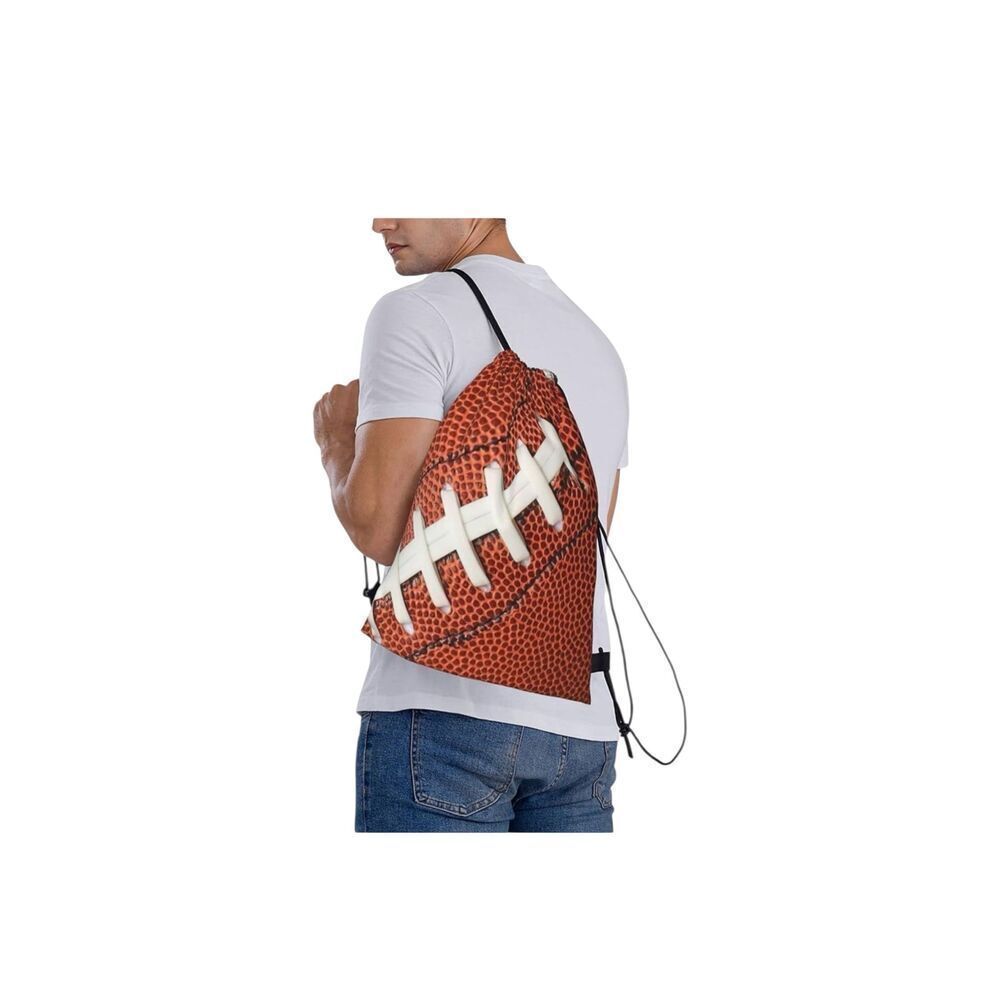 Football Drawstring Backpack Bag - Picture 5 of 5